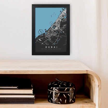 Dubai Art Print by UrbanMaps A4 White Frame