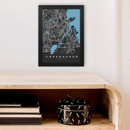 Copenhagen II Art Print by UrbanMaps A4 White Frame
