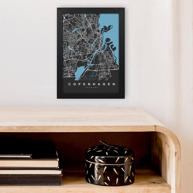Copenhagen II Art Print by UrbanMaps A4 White Frame