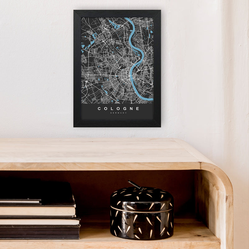 Cologne Art Print by UrbanMaps A4 White Frame