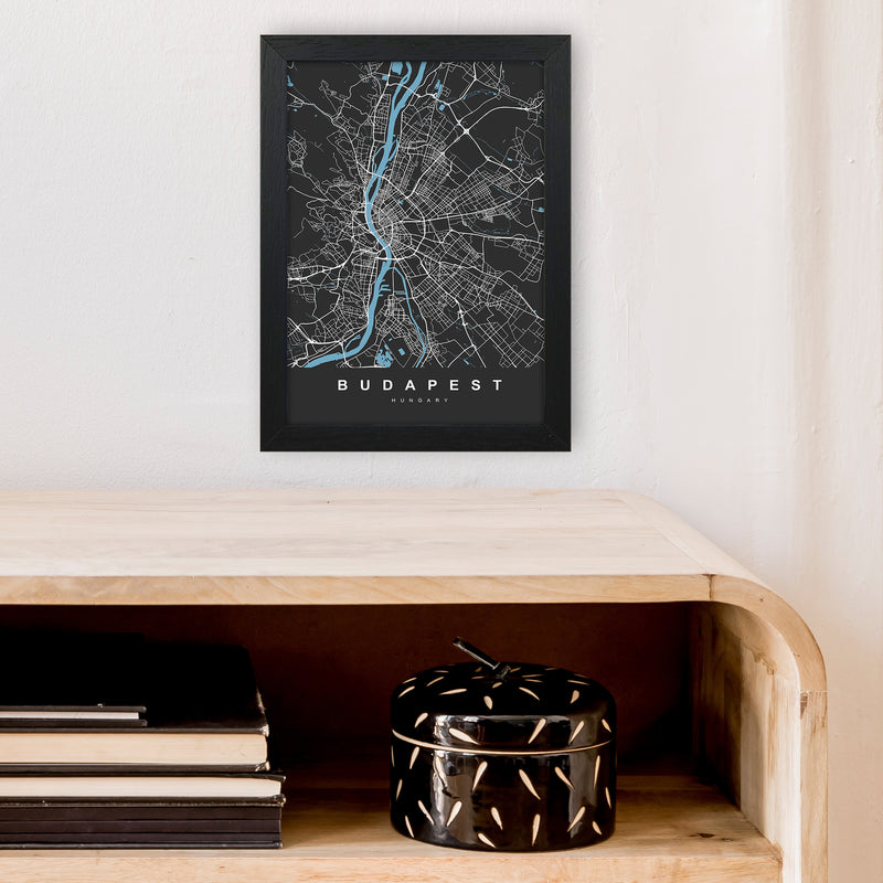 Budapest Art Print by UrbanMaps A4 White Frame