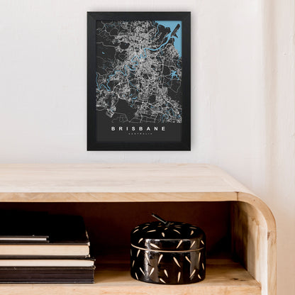 Brisbane II Art Print by UrbanMaps A4 White Frame
