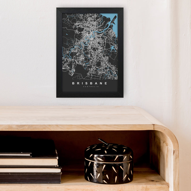 Brisbane II Art Print by UrbanMaps A4 White Frame