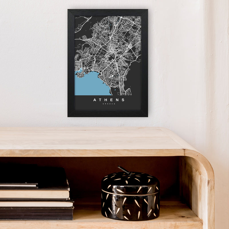 Athens Art Print by UrbanMaps A4 White Frame