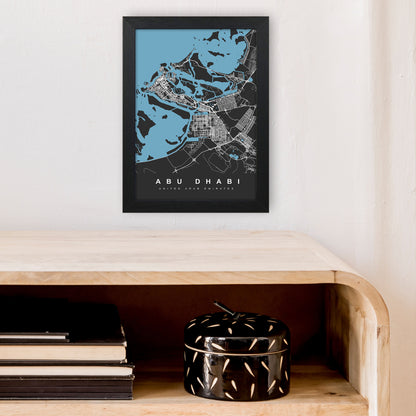 Abu Dhabi Art Print by UrbanMaps A4 White Frame
