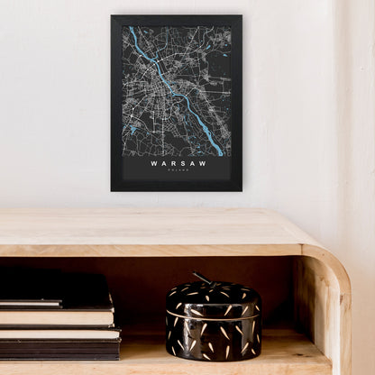 Warsaw Art Print by UrbanMaps A4 White Frame