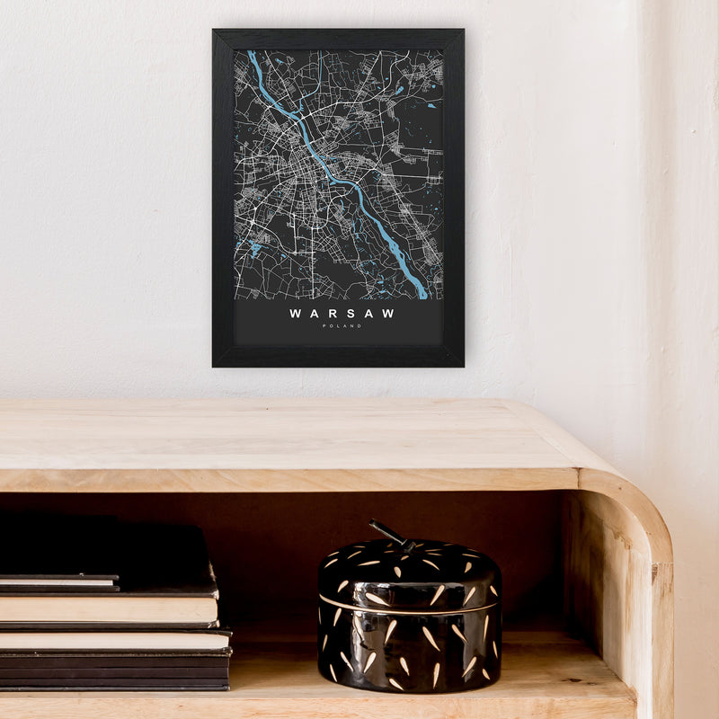 Warsaw Art Print by UrbanMaps A4 White Frame