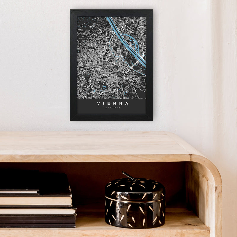 Vienna Art Print by UrbanMaps A4 White Frame