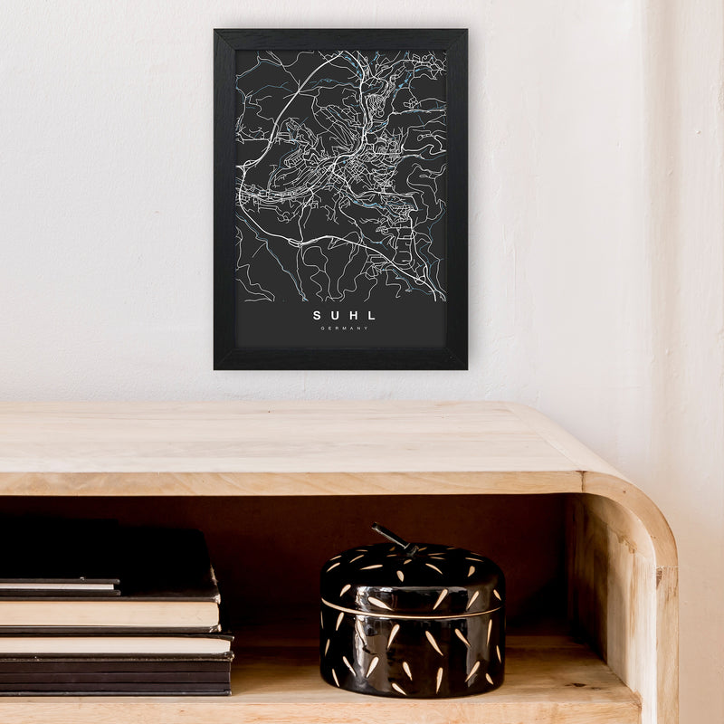 Suhl Art Print by UrbanMaps A4 White Frame