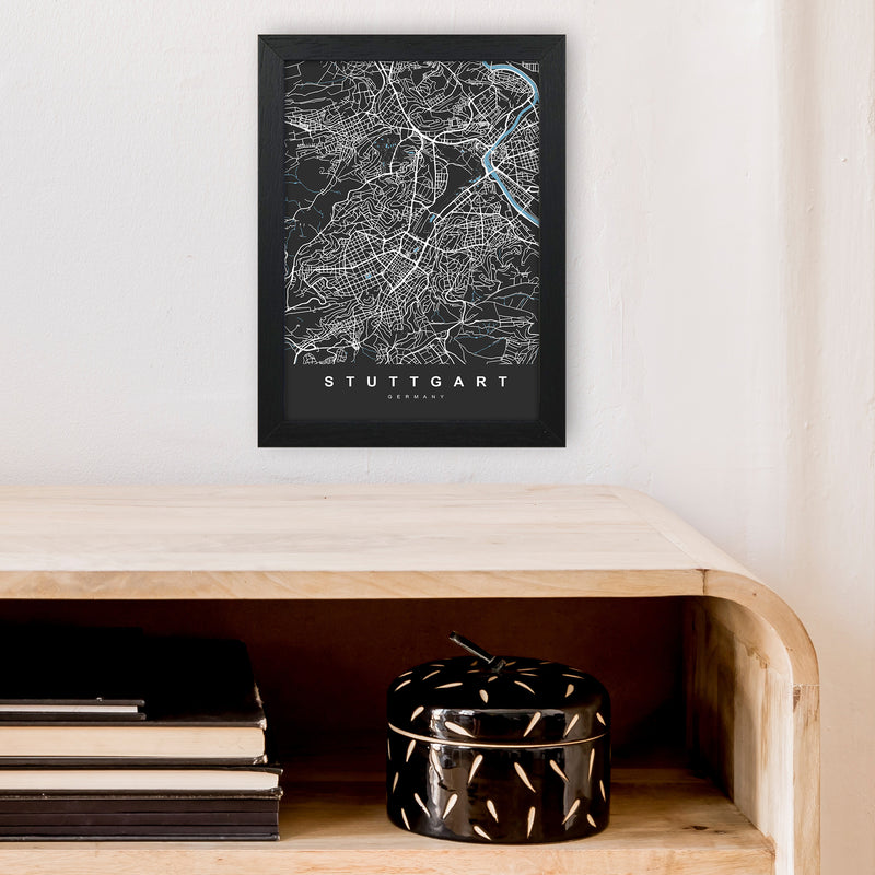 Stuttgart Art Print by UrbanMaps A4 White Frame