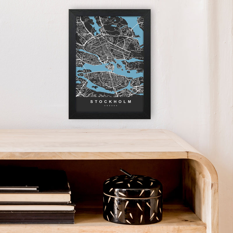 Stockholm Art Print by UrbanMaps A4 White Frame