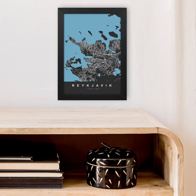 Reykjavik Art Print by UrbanMaps A4 White Frame
