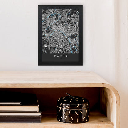 Paris Art Print by UrbanMaps A4 White Frame