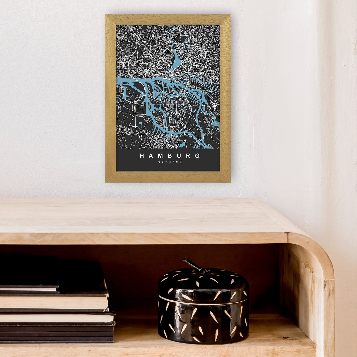 Hamburg Art Print by UrbanMaps A4 Print Only