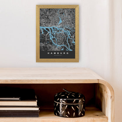 Hamburg Art Print by UrbanMaps A4 Print Only