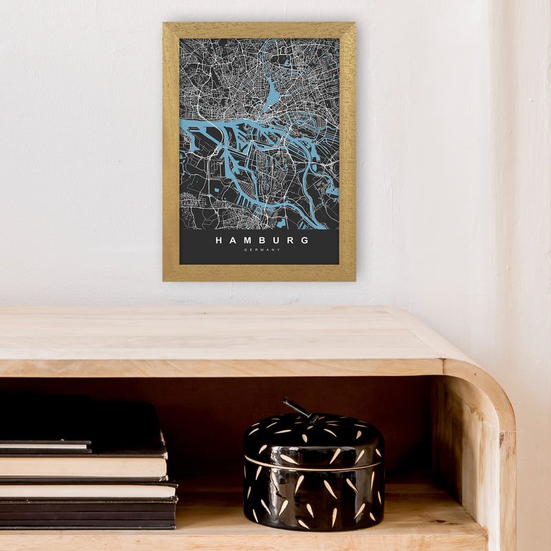 Hamburg Art Print by UrbanMaps A4 Print Only