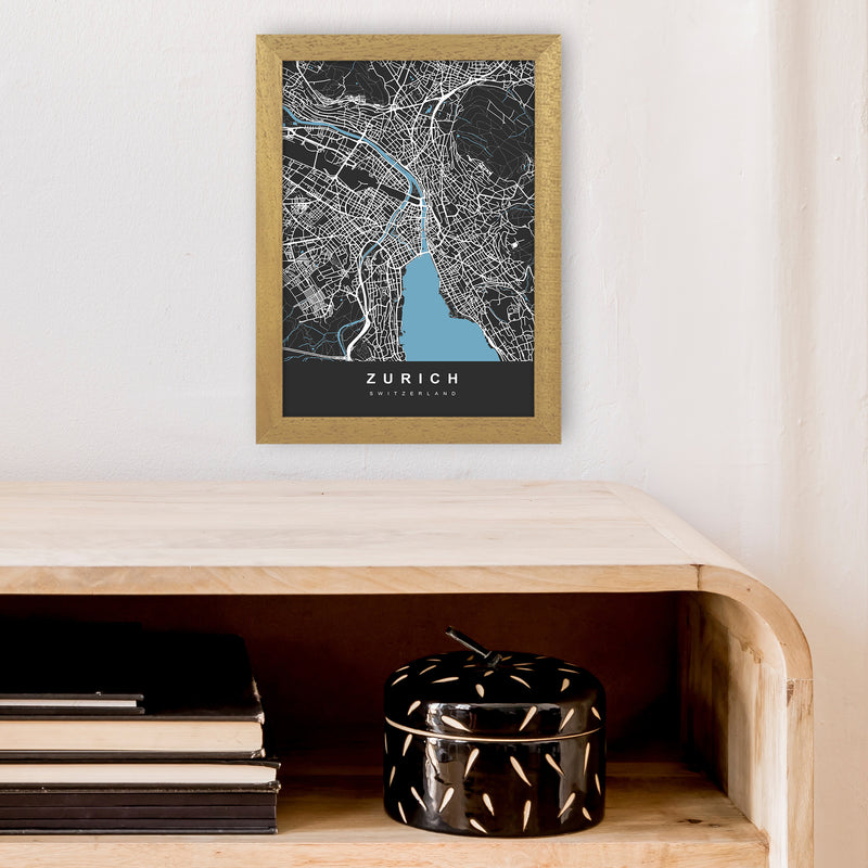 Zurich Art Print by UrbanMaps A4 Print Only