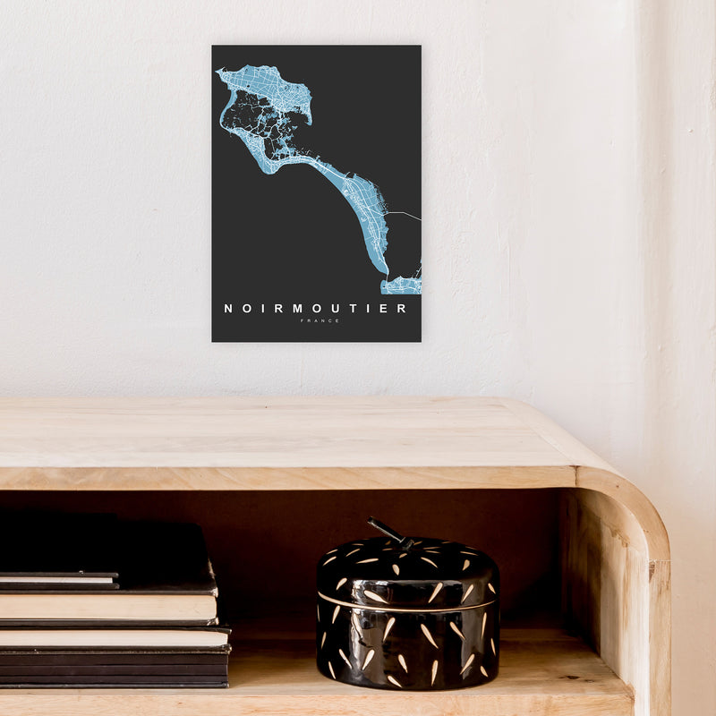 Noirmoutier Art Print by UrbanMaps A4 Black Frame