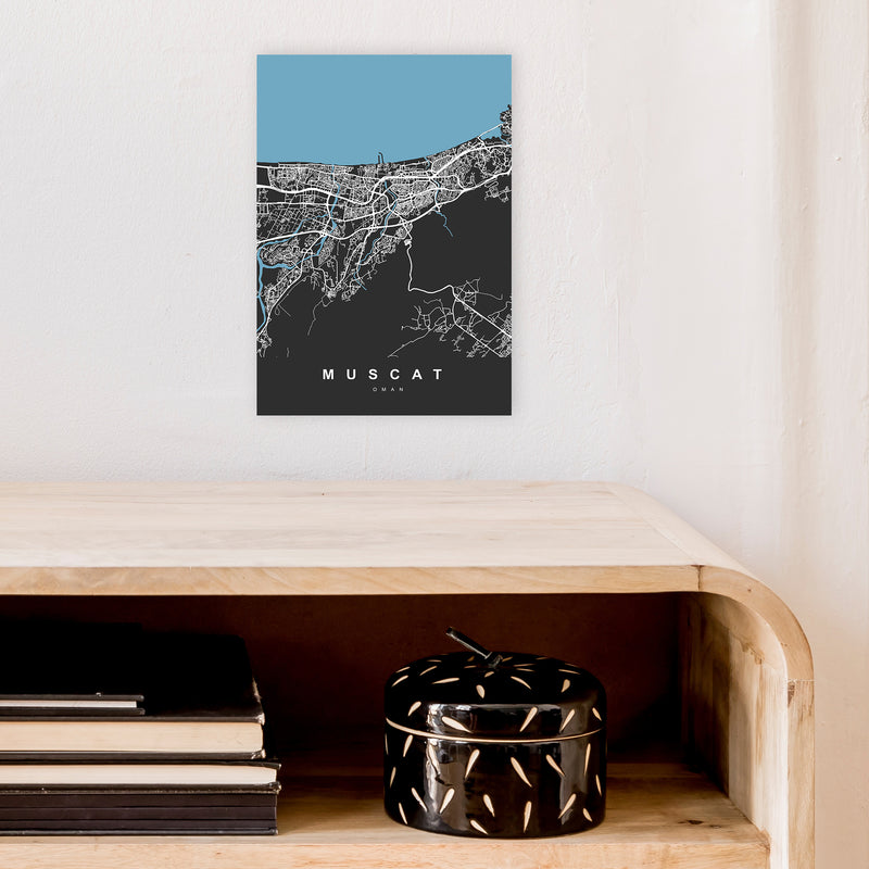 Muscat Art Print by UrbanMaps A4 Black Frame