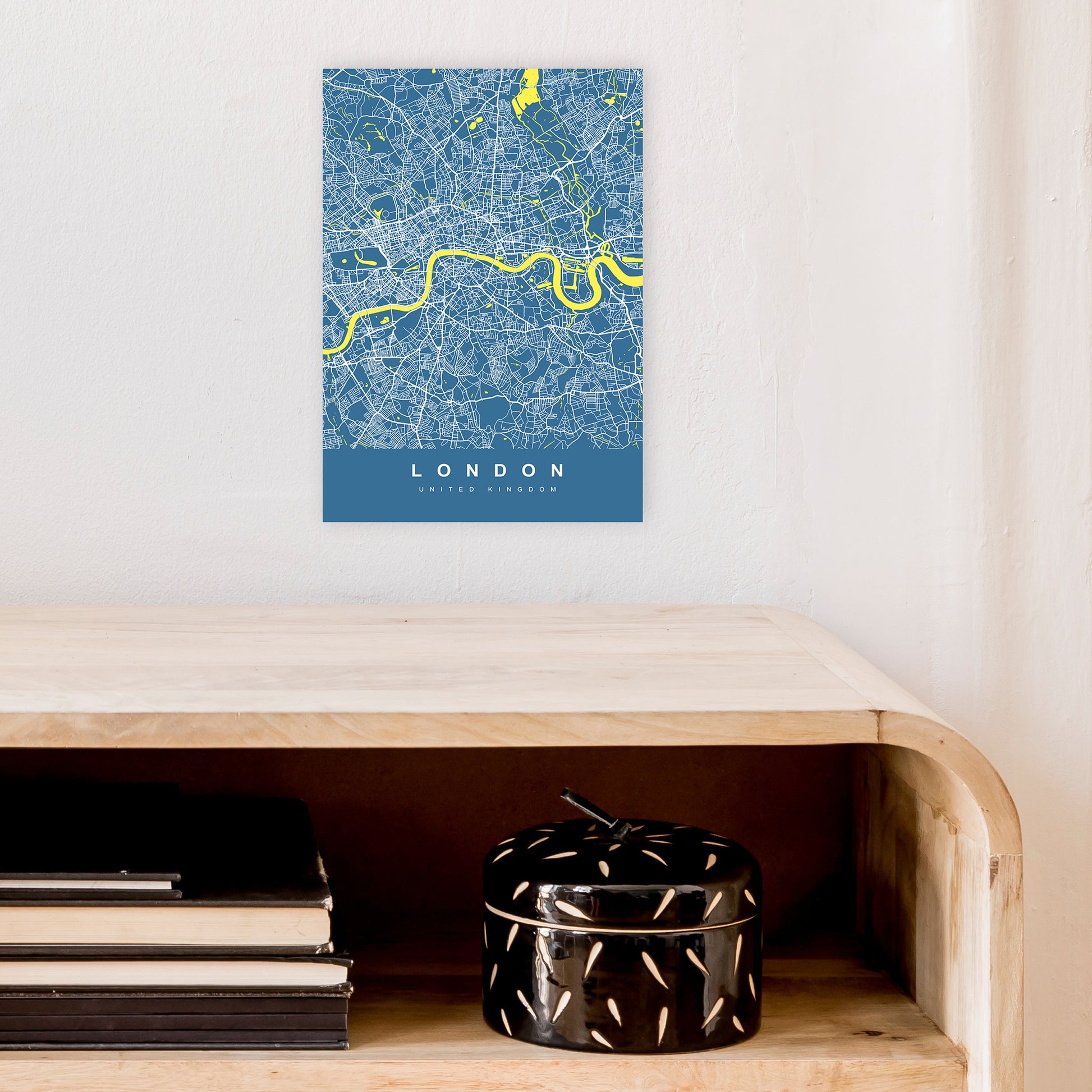 London II Art Print by UrbanMaps A4 Black Frame