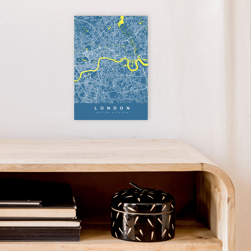 London II Art Print by UrbanMaps A4 Black Frame