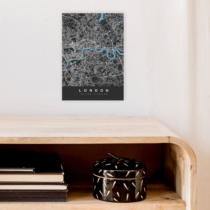 London III Art Print by UrbanMaps A4 Black Frame