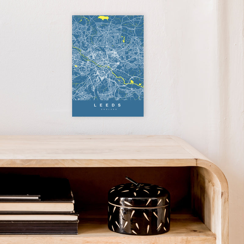 Leeds II Art Print by UrbanMaps A4 Black Frame