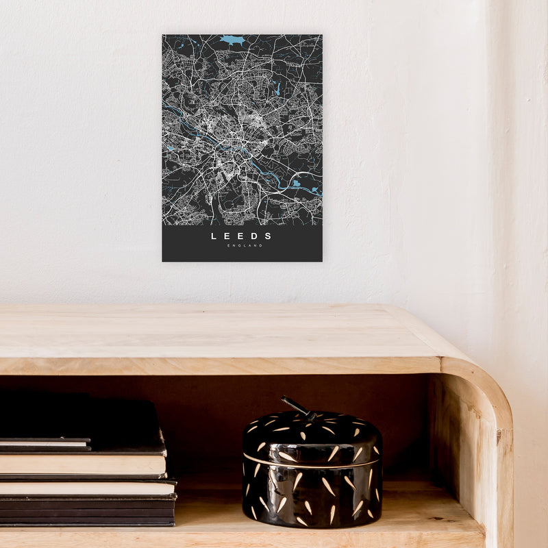 Leeds III Art Print by UrbanMaps A4 Black Frame