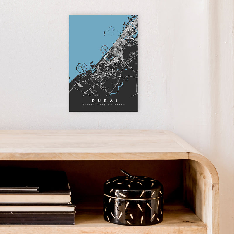 Dubai Art Print by UrbanMaps A4 Black Frame