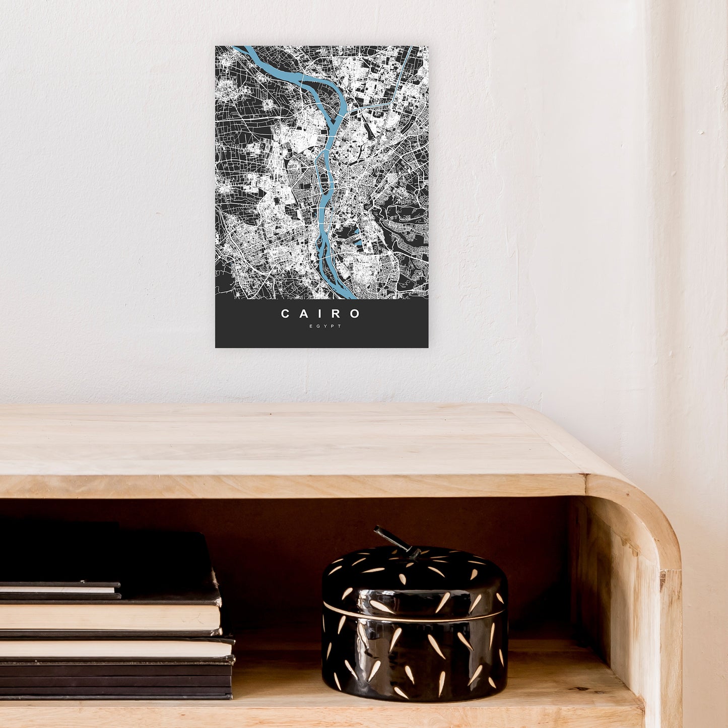 Cairo Art Print by UrbanMaps A4 Black Frame