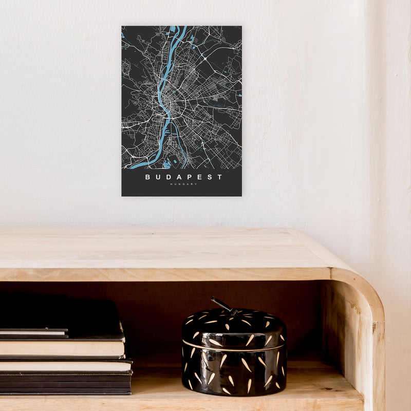 Budapest Art Print by UrbanMaps A4 Black Frame