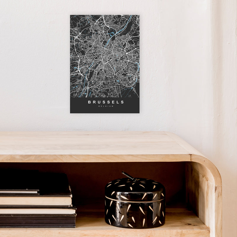 Brussel Art Print by UrbanMaps A4 Black Frame