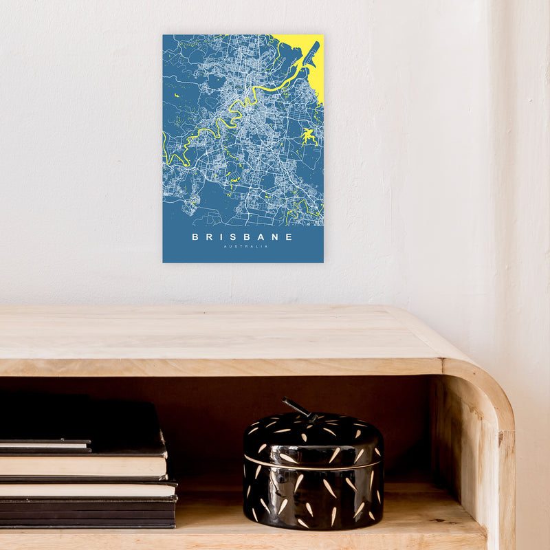 Brisbane I Art Print by UrbanMaps A4 Black Frame