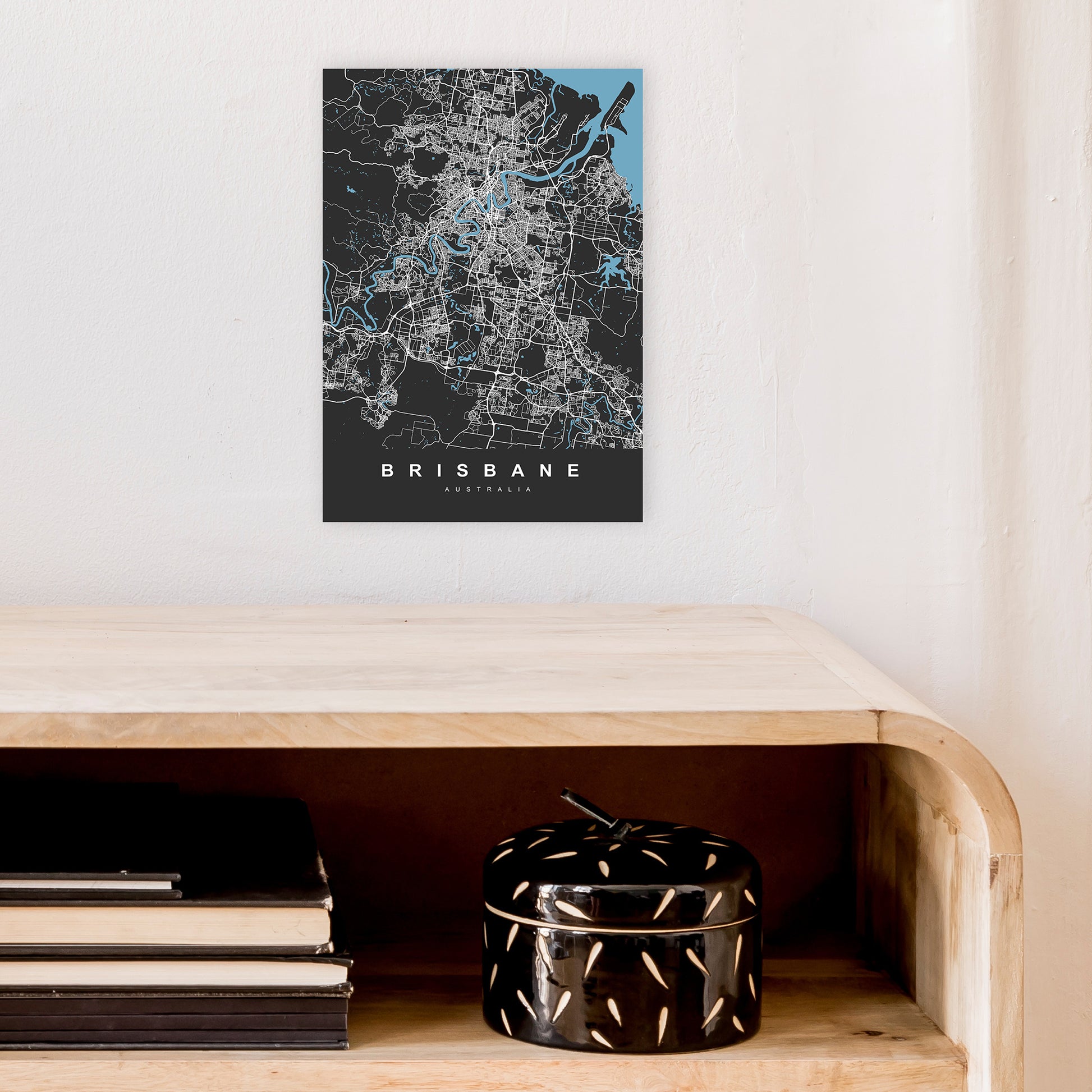 Brisbane II Art Print by UrbanMaps A4 Black Frame