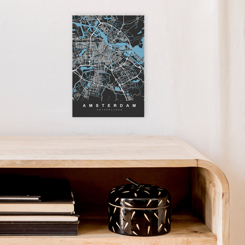 Amsterdam II Art Print by UrbanMaps A4 Black Frame