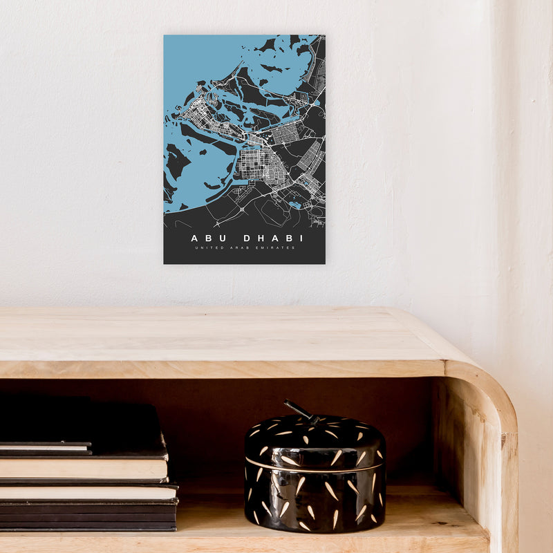 Abu Dhabi Art Print by UrbanMaps A4 Black Frame