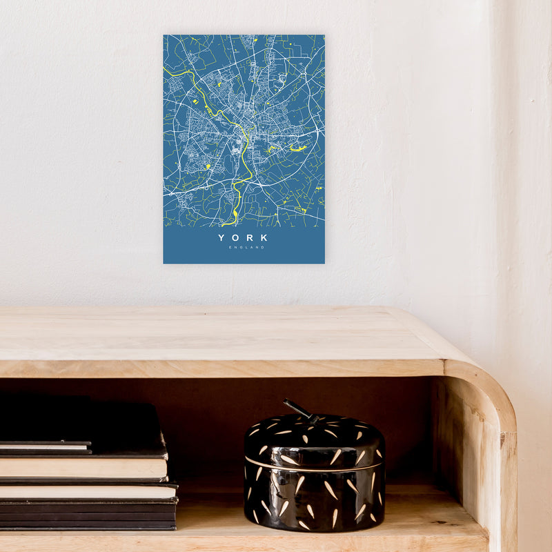 York II Art Print by UrbanMaps A4 Black Frame