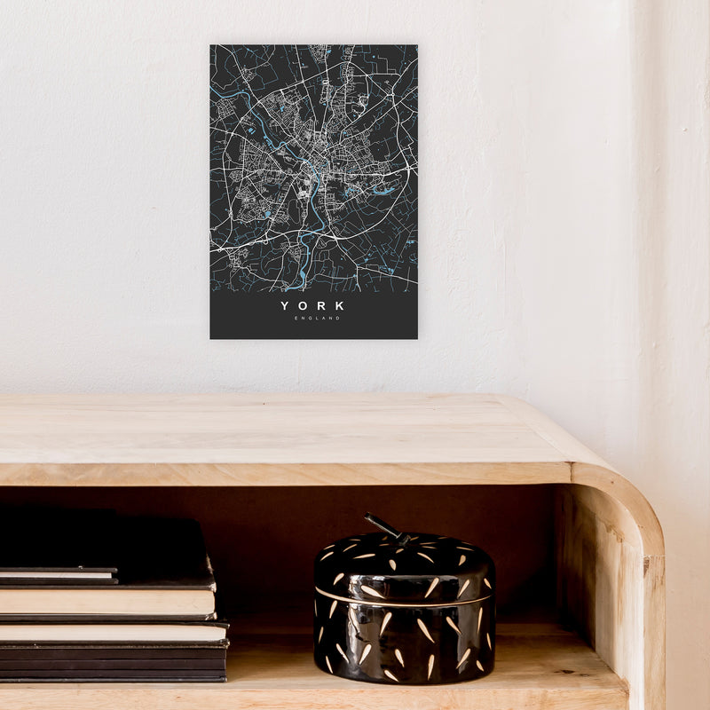 York III Art Print by UrbanMaps A4 Black Frame