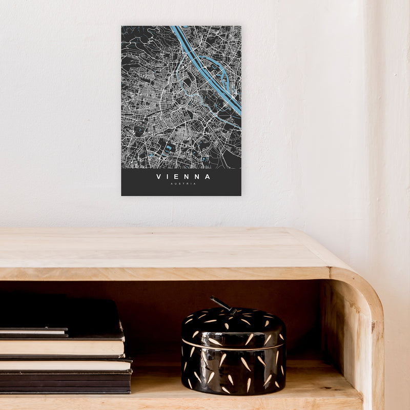 Vienna Art Print by UrbanMaps A4 Black Frame