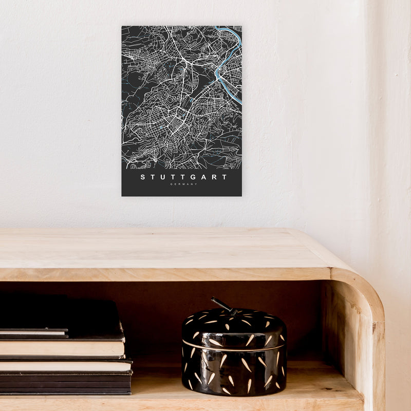 Stuttgart Art Print by UrbanMaps A4 Black Frame