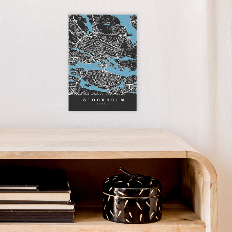 Stockholm Art Print by UrbanMaps A4 Black Frame