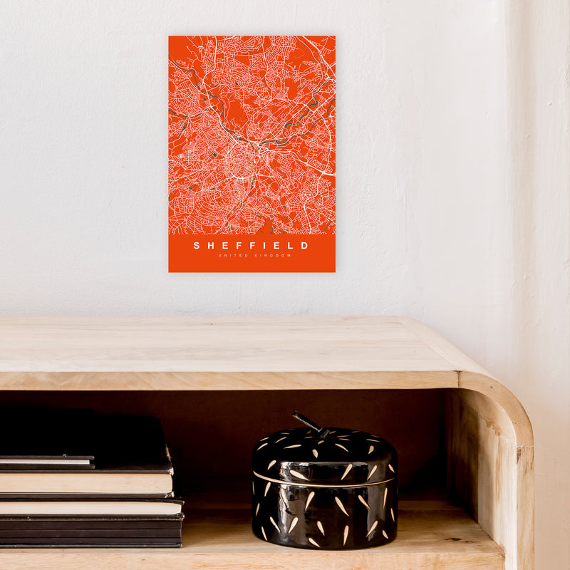 Sheffield I Art Print by UrbanMaps A4 Black Frame