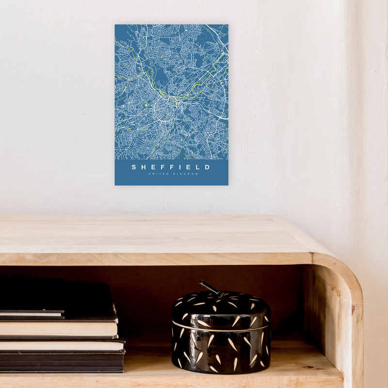 Sheffield II Art Print by UrbanMaps A4 Black Frame