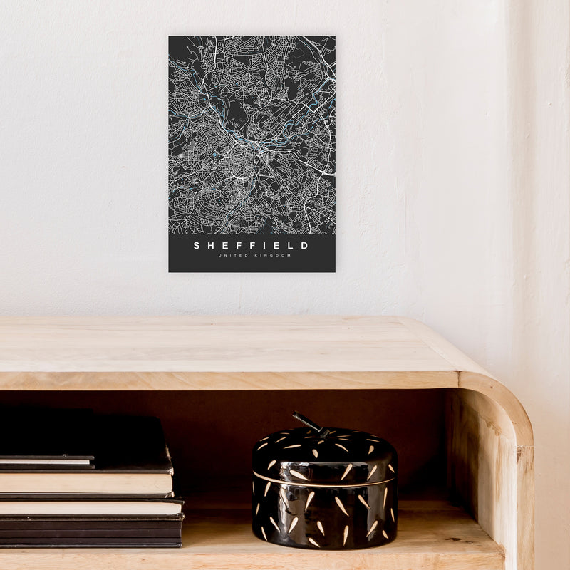 Sheffield III Art Print by UrbanMaps A4 Black Frame