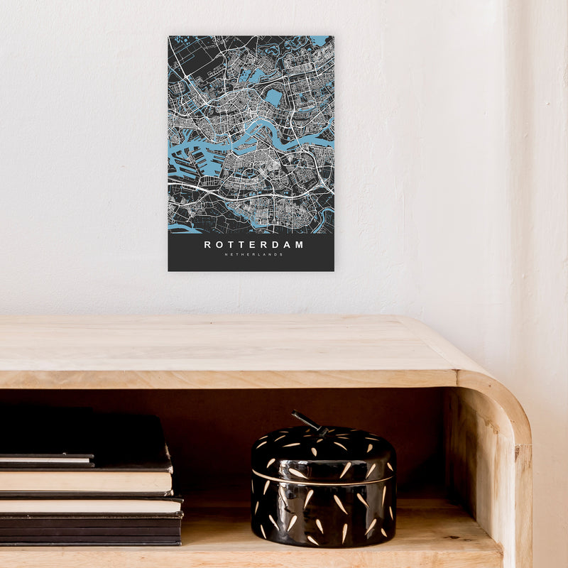 Rotterdam Art Print by UrbanMaps A4 Black Frame