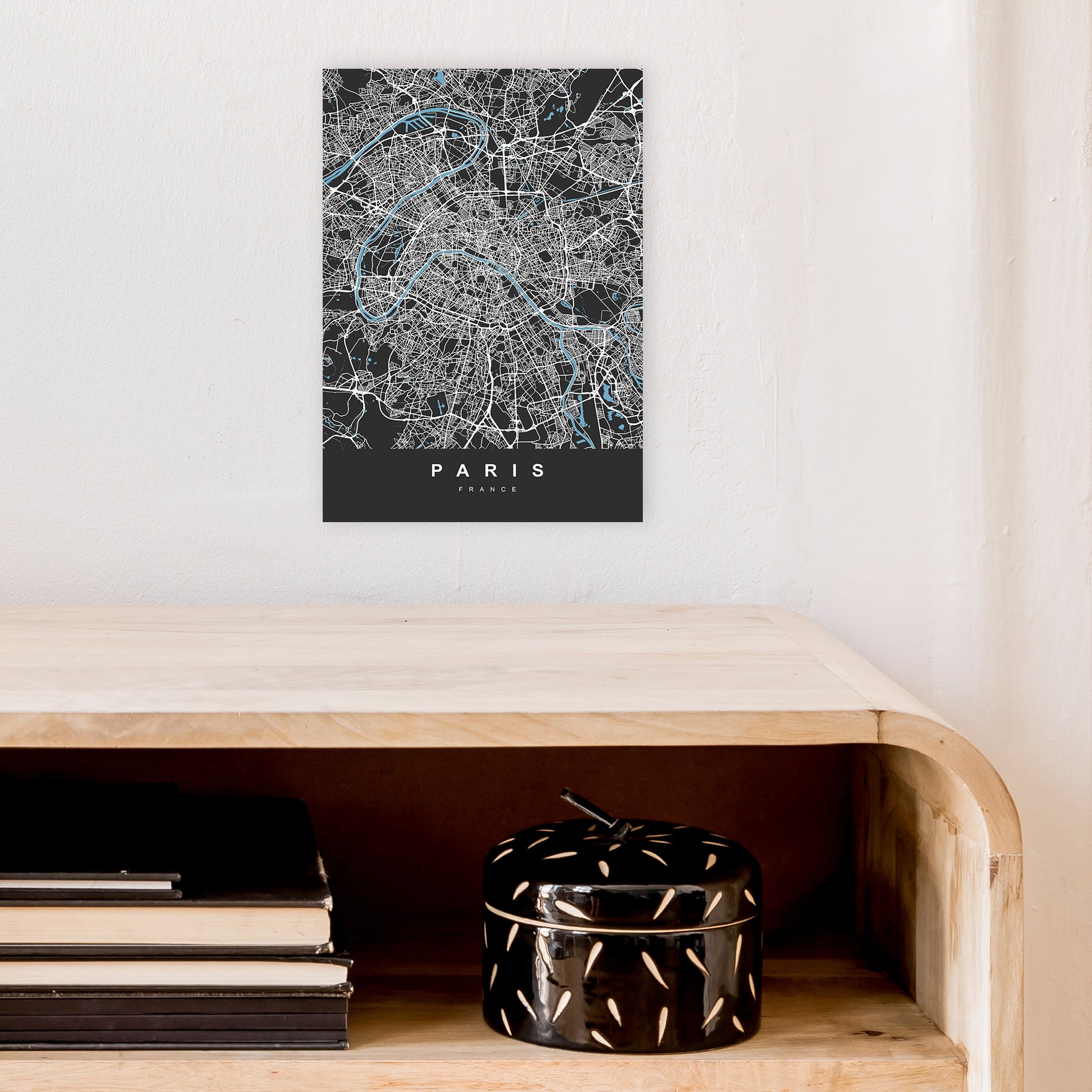 Paris Art Print by UrbanMaps A4 Black Frame