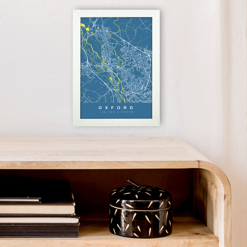 Oxford II Art Print by UrbanMaps A4 Oak Frame