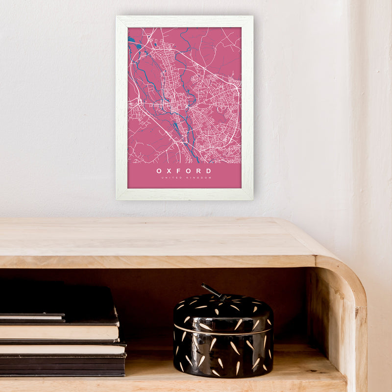 Oxford III Art Print by UrbanMaps A4 Oak Frame