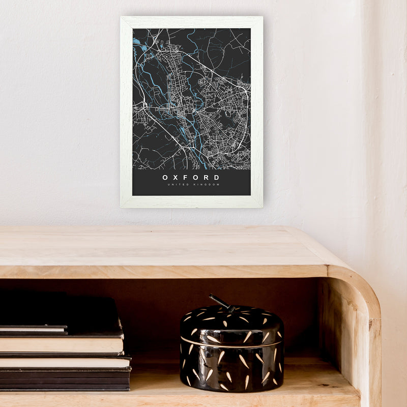 Oxford IV Art Print by UrbanMaps A4 Oak Frame
