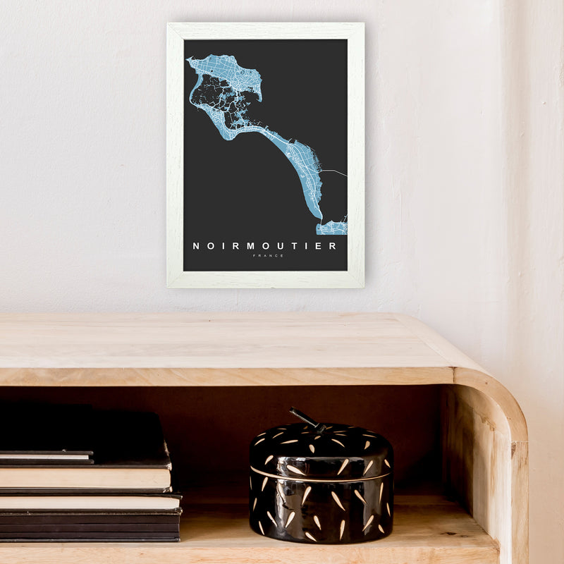 Noirmoutier Art Print by UrbanMaps A4 Oak Frame